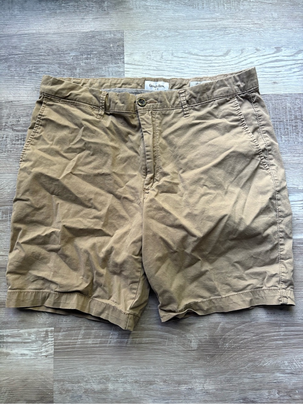 Goodfellow & Co Tan Flat-Front Cotton Shorts